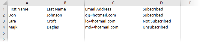 CSV file format